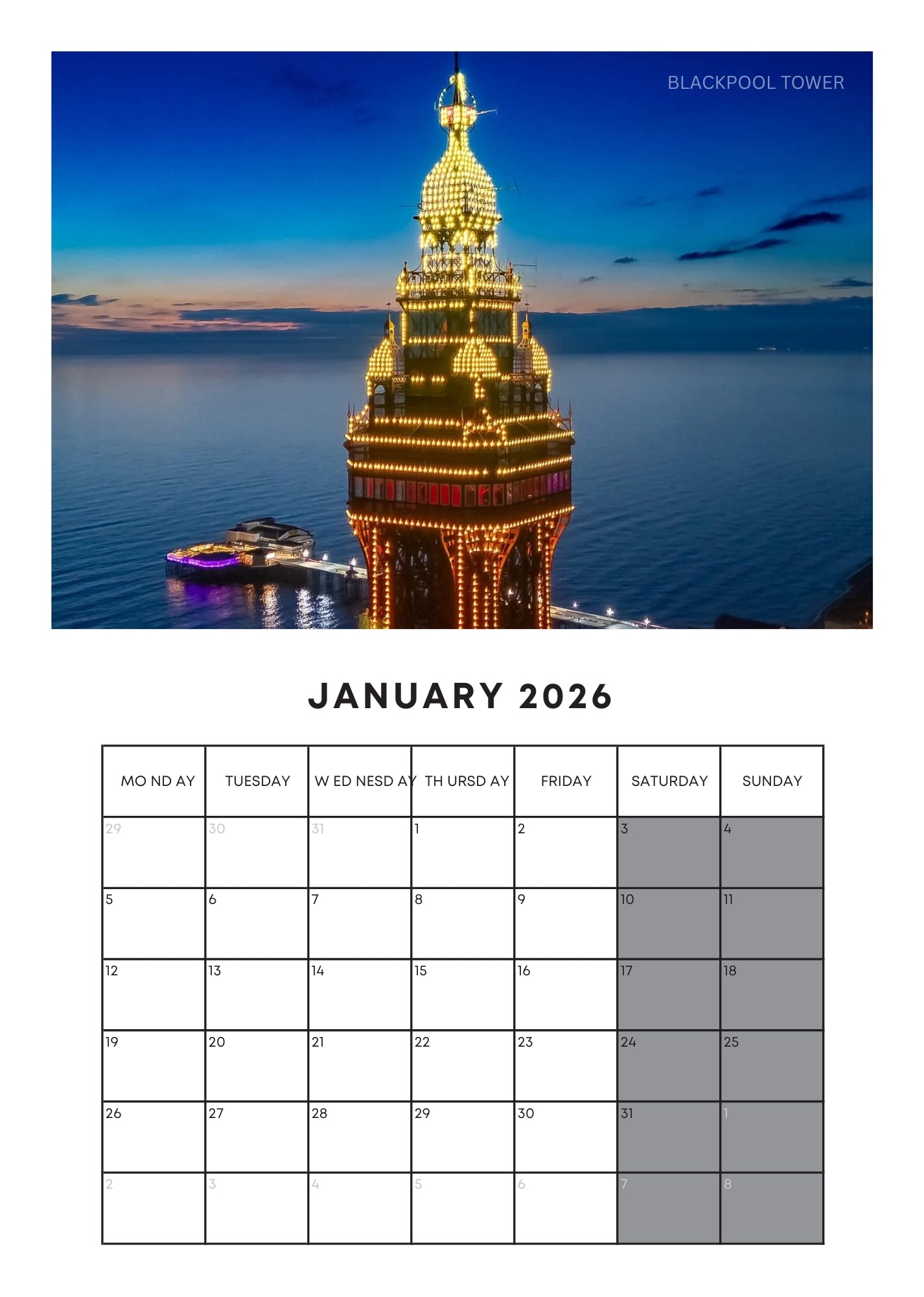 2026 Wall Calendar – Limited Edition