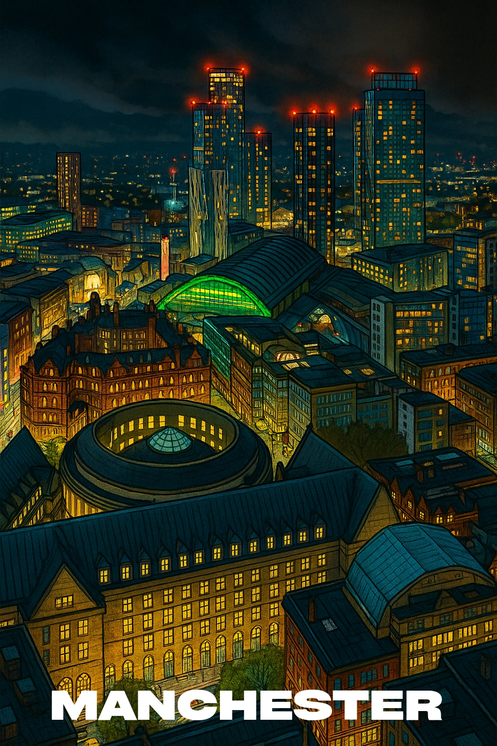 Manchester Central Library – Urban Art Print