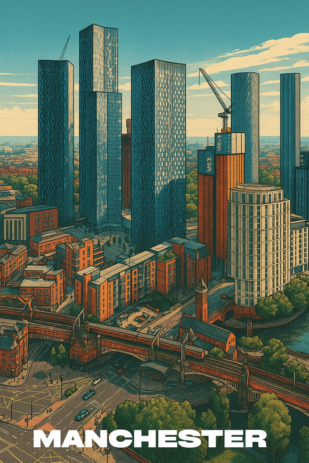 Manchester’s Deansgate - Urban Art Print