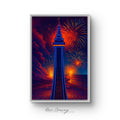 Blackpool Tower Fireworks - Urban Art Print